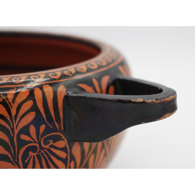 Ceramic Mid-19th Century Giustiniani Pottery Greek Revival Handled Low Bowl For Sale - Image 7 of 9