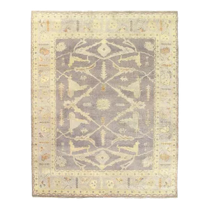 Gray Color Fine Hand Knotted Oushak Rug