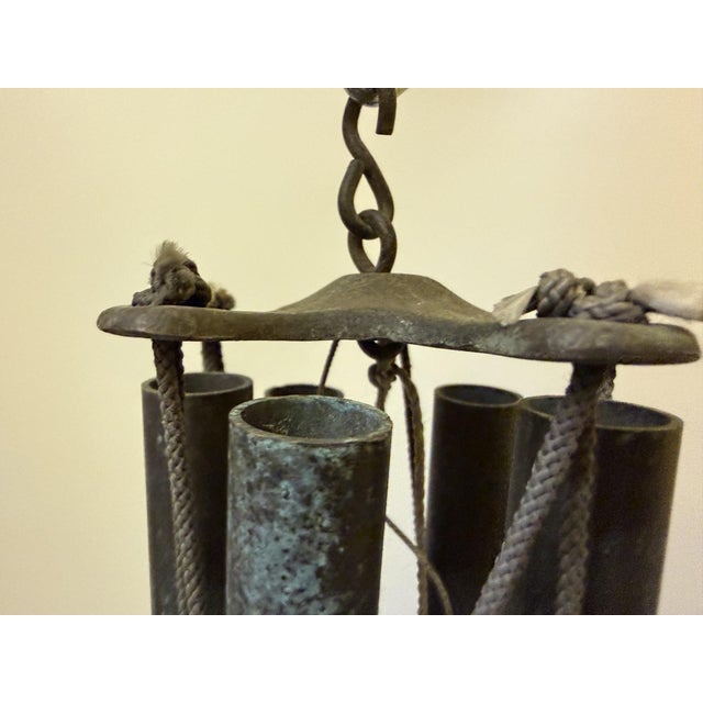 Mid-Century Modern Patinated Bronze Wind Chimes in the Style of Walter Lamb - 27" For Sale - Image 9 of 15