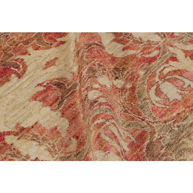 Textile Rug & Kilim's Polonaise Style Rug in Red With Beige-Brown Floral Patterns For Sale - Image 7 of 8