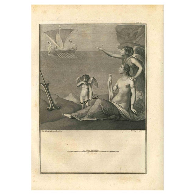 Pietro Campana, Antiquities of Herculaneum, Original Etching, 18th Century For Sale
