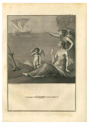 Pietro Campana, Antiquities of Herculaneum, Original Etching, 18th Century