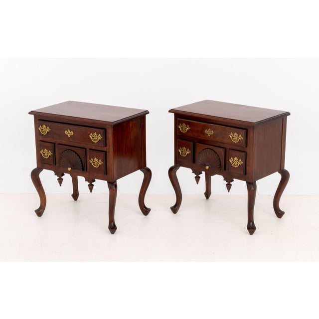 Pair of Queen Anne Style Mahogany Lowboys For Sale - Image 4 of 13