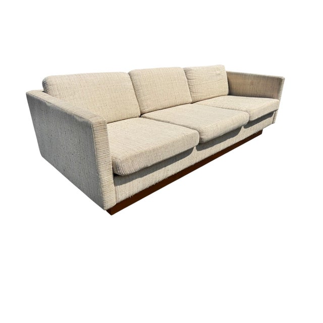 Mid-Century Modern Vintage Danish Modern Teak Sofa & Loveseat W/Original Upholstery - Set of 2 For Sale - Image 3 of 13