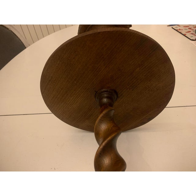 Ashtray with Oak Shelf on Spiral Leg, 1920s For Sale - Image 6 of 18