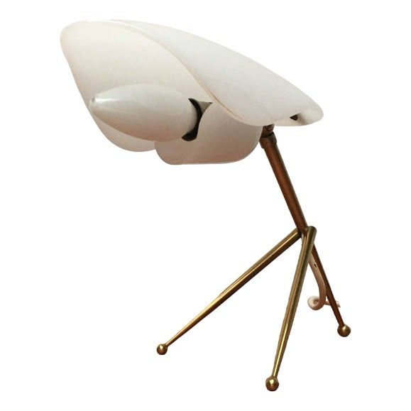 Mid-Century German Acryl and Brass Tripod Table Lamp from Cosack, 1960s, Set of 2 For Sale