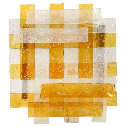 1960s Vintage Murano Glass Wall Lamp in Pulegoso Glass and Metal, Italy, 1960s For Sale - Image 5 of 5