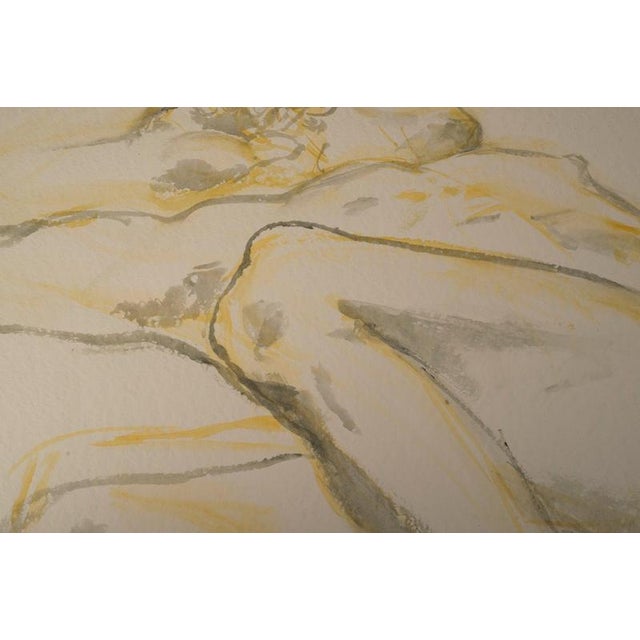 Unknown, Depicting a Man Lying Down, 20th Century, Watercolour on Paper For Sale - Image 4 of 6