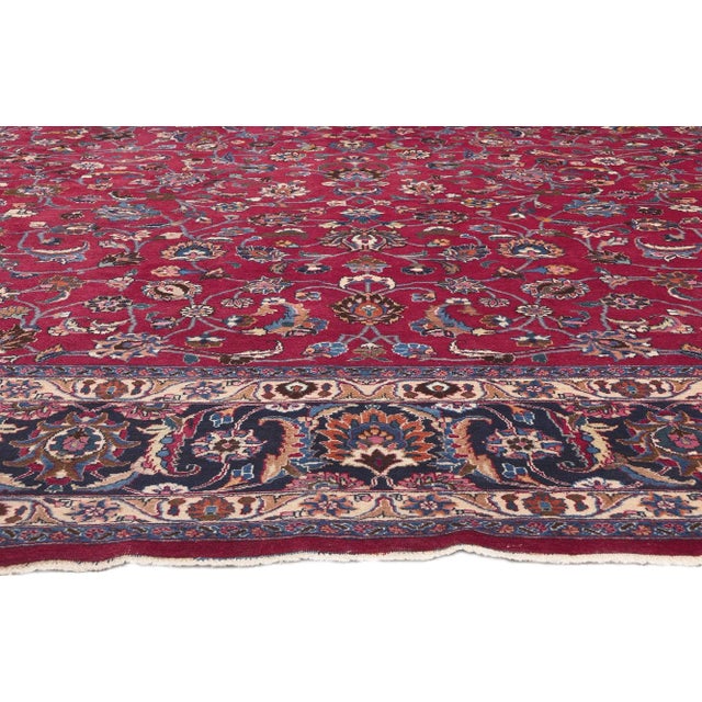 Early 20th Century Antique Persian Mashhad Rug, 11'03 X 16'08 For Sale - Image 4 of 10