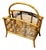 Restored Mid 20th Century Stacked Reed Rattan Magazine Rack For Sale