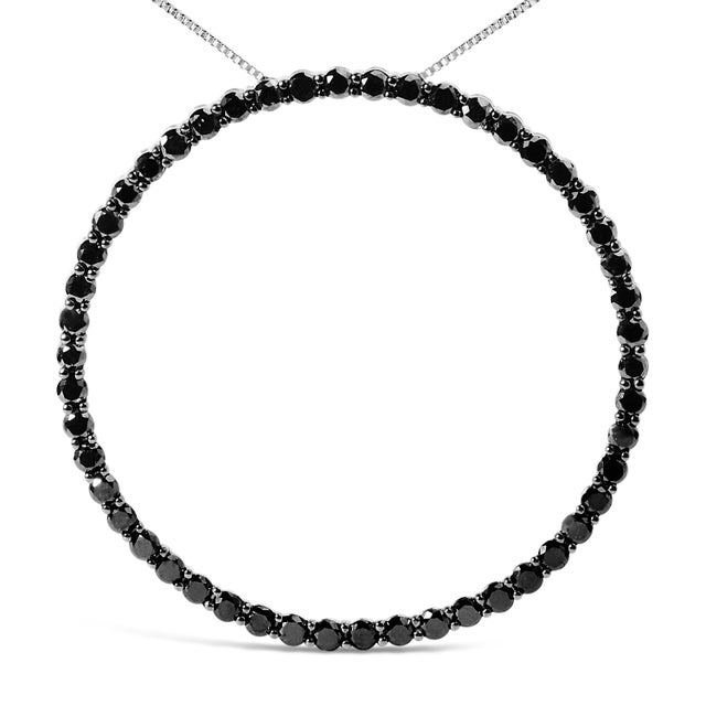 Experience the captivating allure of this stunning open hoop pendant necklace, designed to make a bold statement. Crafted...