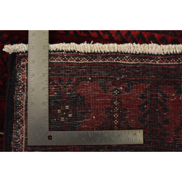 Baloch Rug 3’8” X 7′ Blue Wool Vintage Tribal Hand-Knotted Oriental Carpet For Sale - Image 12 of 12