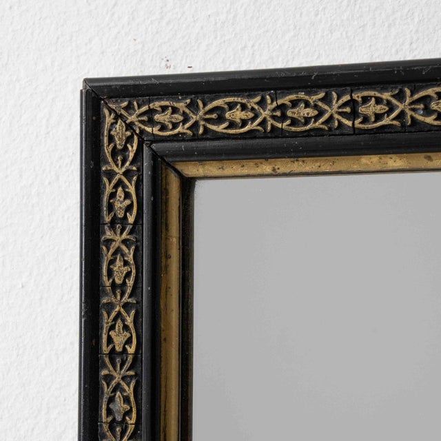 19th Century France Napoleon III Bronze Wood Mirror For Sale - Image 4 of 5