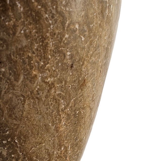 Stone Turned Brown Marble Stone Vase Urn Shaped 8.625" For Sale - Image 7 of 9