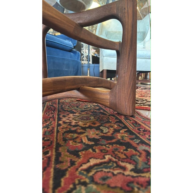 Brown Vintage Mid Century Modern Adrian Pearsall Walnut Bow-Tie Glass Top Coffee Table For Sale - Image 8 of 9