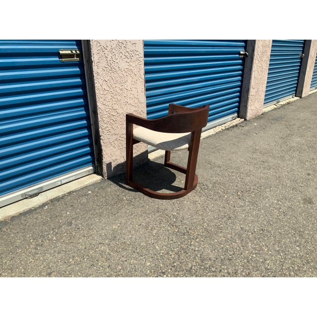 1980s Solid Mahogany Dining Chair in Manner of Onassis Chair by Karl Springer Mid-Century Modern For Sale - Image 5 of 8