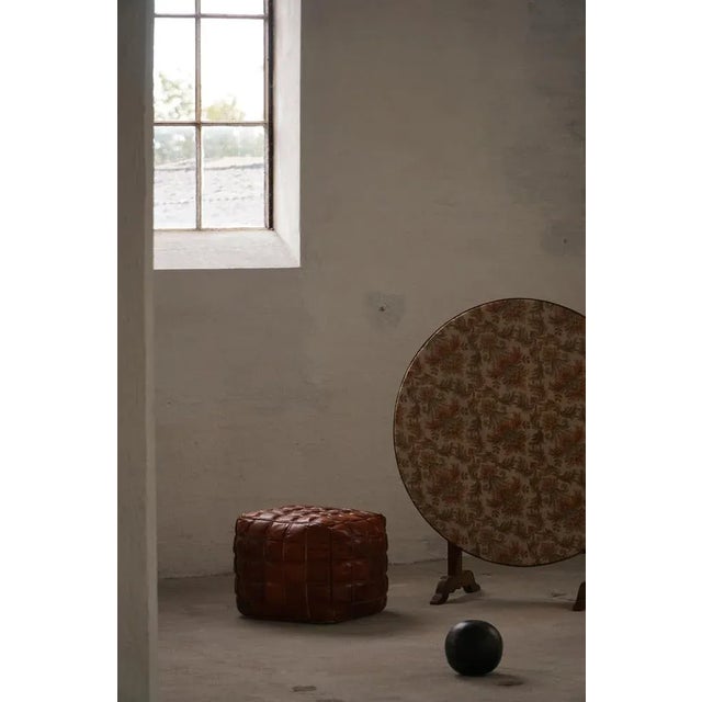 19th Century French Vigneron Round Tilt-Top Table with Floral Textile Top, 1890s For Sale - Image 13 of 18