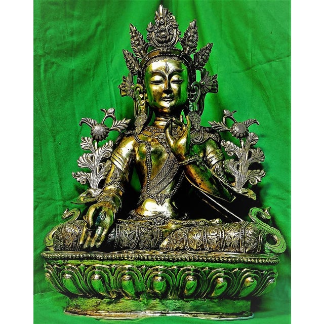 Tibetan Buddha Sculpture, 18th-Century, Bronze For Sale - Image 16 of 18