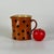 French Antique 19th Century French Hand Painted Polkadot Pitcher in Fiery Pumpkin Orange, Large 6" H For Sale - Image 3 of 8