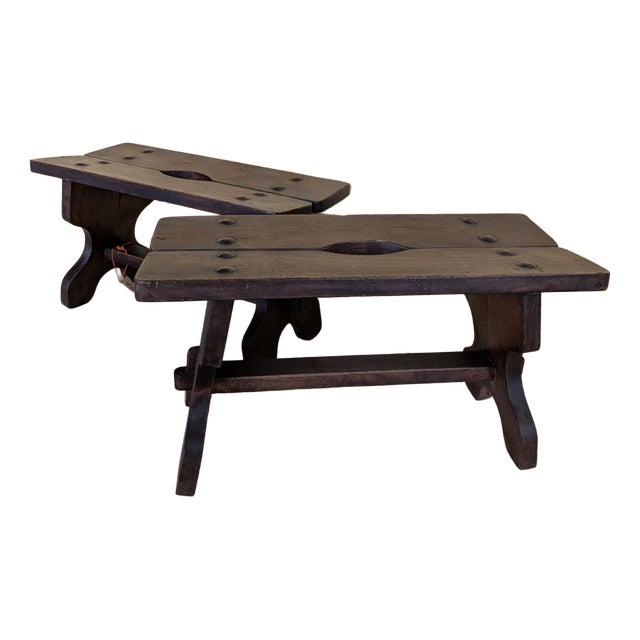 Mid-Century Rustic Benches, 1950, Set of 2 For Sale