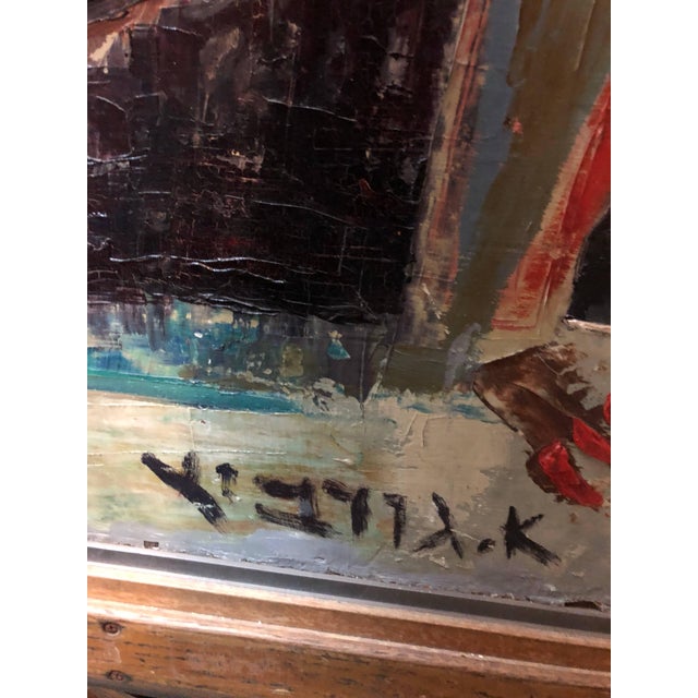 Hand signed in Hebrew lower right and bears hand written label verso from a 1950's exhibition Gurevich Anatole Anatol...