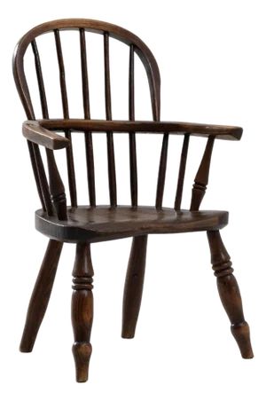 19th Century English Small Spindle-Back Wooden Armchair