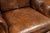Brown Vintage Tufted Leather Highback Armchair With Lumbar Pillow in Brown For Sale - Image 8 of 11