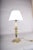 Vintage Brass Candlestick Table Lamp with Green Accent, 1950s For Sale - Image 6 of 14