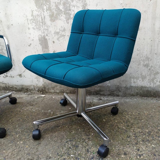 Textile Vintage Airborne Office Chairs, 1970s, Set of 3 For Sale - Image 7 of 18