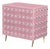 Italian Pink Murano Glass and Brass Two-Door Cabinet with Bubble Details by Justfurnituress For Sale