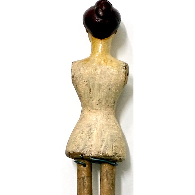 Wood Antique Wooden Articulated Doll/Artist’s Mannequin/Milliner's Model For Sale - Image 7 of 7