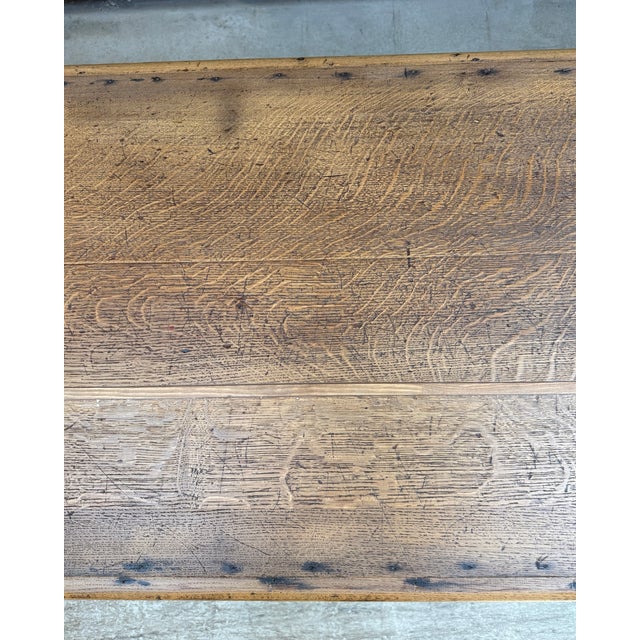 Antique Farmhouse Table with Turned Oak Legs, 1890s For Sale - Image 11 of 13