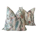 Lee Jofa "Taplow" in Juniper/Petal Self Welt Lumbar Pillows, 12" x 20" - a Pair For Sale