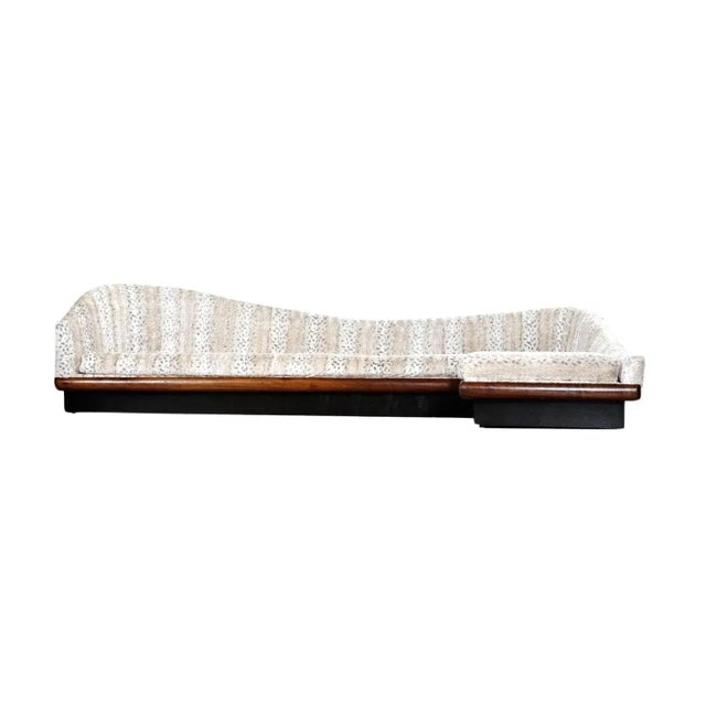 Mid-Century Modern Adrian Pearsall Cloud Sofa Sectional Restored in Faux Fur Snow Leopard For Sale - Image 3 of 15