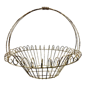 1950s Vintage French Art Nouveau Boho Chic Large Jardiniere Basket Planter.