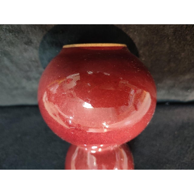 White Chinese Ceramic Vase,Red GlazePorcelain Gourd Vase For Sale - Image 8 of 11