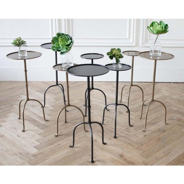 Mid-Century Modern Cannes Small Iron Drink Table in Brass Finish For Sale - Image 3 of 5