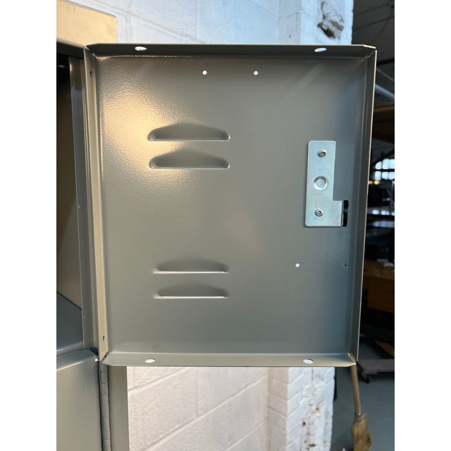 Late 20th Century Pair of Two Tall Industrial Lockers For Sale - Image 14 of 15