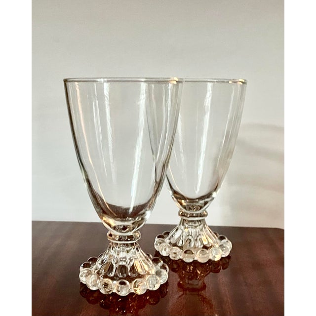 Art Deco 1940s Art Deco Candlewick Footed Tumbler Glasses - A Pair For Sale - Image 3 of 9