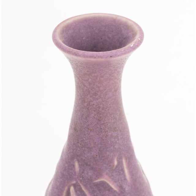 Art Deco Collection of Three Rookwood Pottery Art Deco Purple Matte Glazed Ceramic Vases For Sale - Image 3 of 11