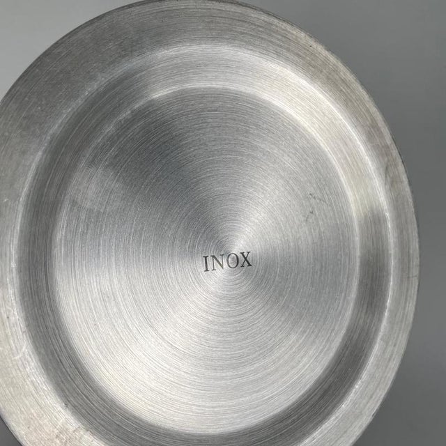 Italian Silver Colored Round Vase in Stainless Steel, 2000s For Sale - Image 13 of 14