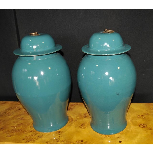 Chinese Kangxi Porcelain Ginger Urns, Set of 2 For Sale - Image 5 of 7