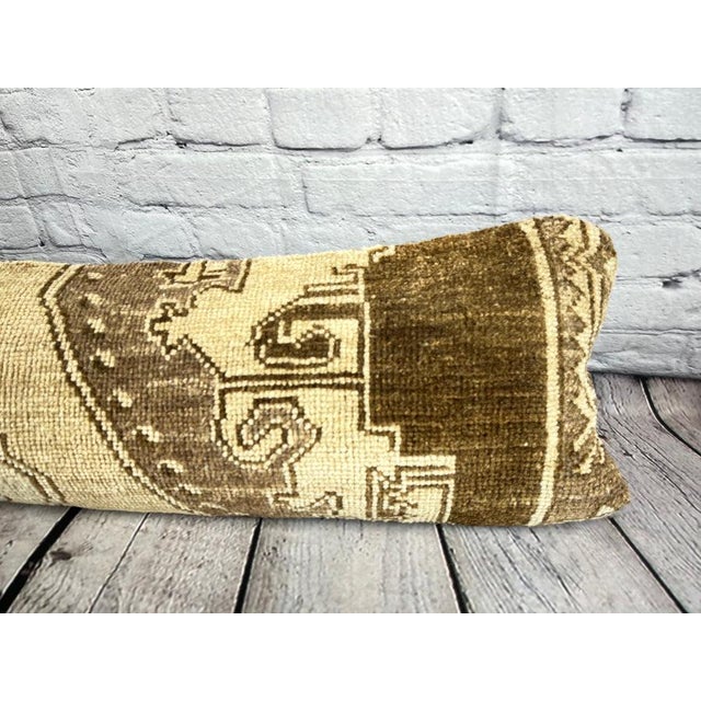 Turkish 12 x 46 Lumbar Rug Pillow Eastern Romance Turkish Pillow Cushion Cover For Sale - Image 3 of 7