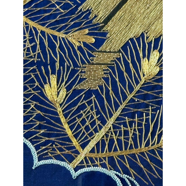 Framed Large Japanese Embroidery Silk Fukusa of Superb Quality Meiji Period For Sale - Image 4 of 18