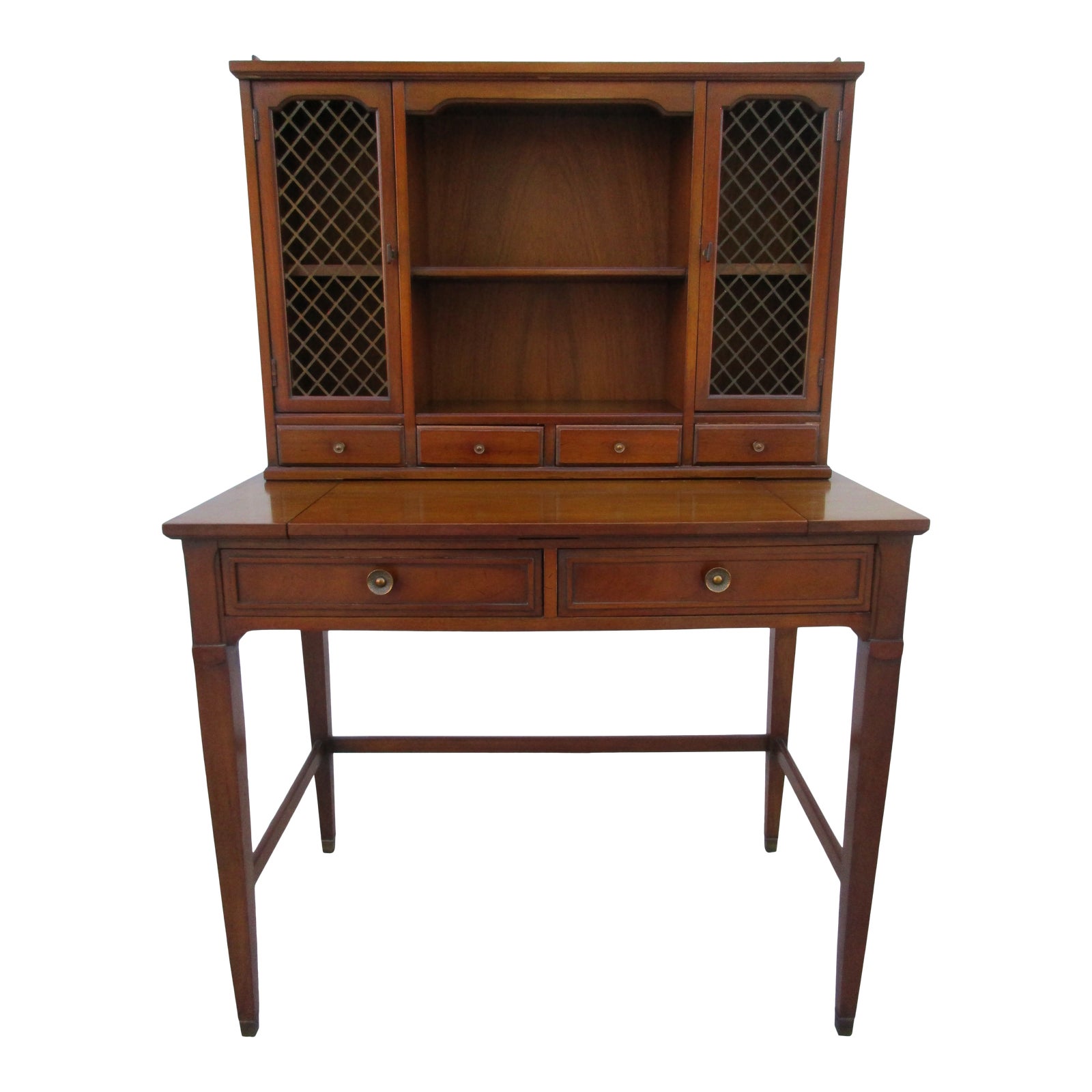 Vintage Drexel Triune Writing Desk With Upper Hutch Chairish