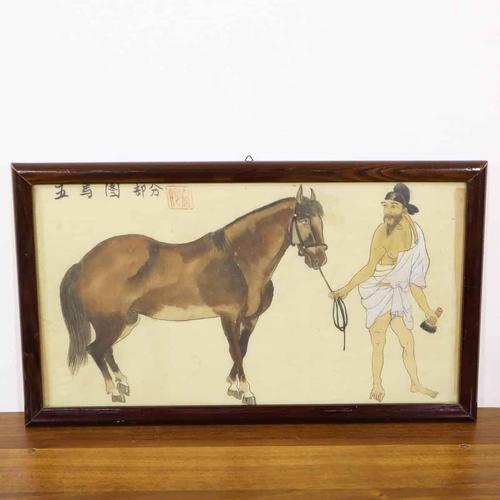 I Cinque Cavalli, Horse and Groom, 2000s, Fabric, Framed For Sale - Image 8 of 8
