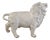 Signed White Glazed Pottery Lion Sculpture For Sale