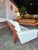 Ivory 1950s Hans Wegner for Getama Teak Reupholstered Sofa MCM Vintage For Sale - Image 8 of 10