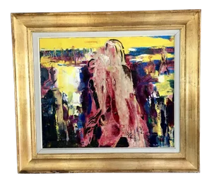 Abstract Women Composition, Painting on Canvas, Paul Daxhelet, Belgium, 1960s