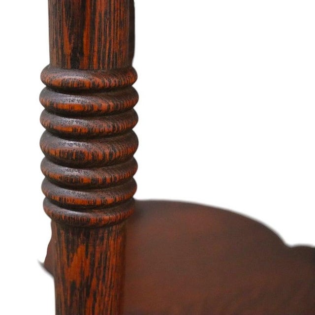 Horner School Oak Cloverleaf Side Table C1910 For Sale - Image 6 of 7